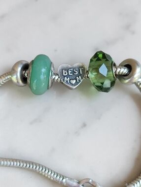 Michael Anthony Sterling Silver Best Mom Charm Bracelet